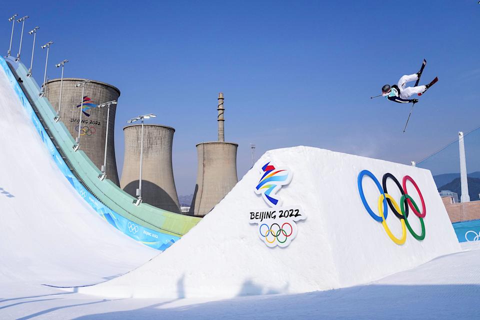 USA skater Colby Stephenson competes in the Freestyle Ski Grand Prix Final at Big Air Shougang in Beijing, February 9, 2022 (Xiong Qi/Xinhua via Getty Images)