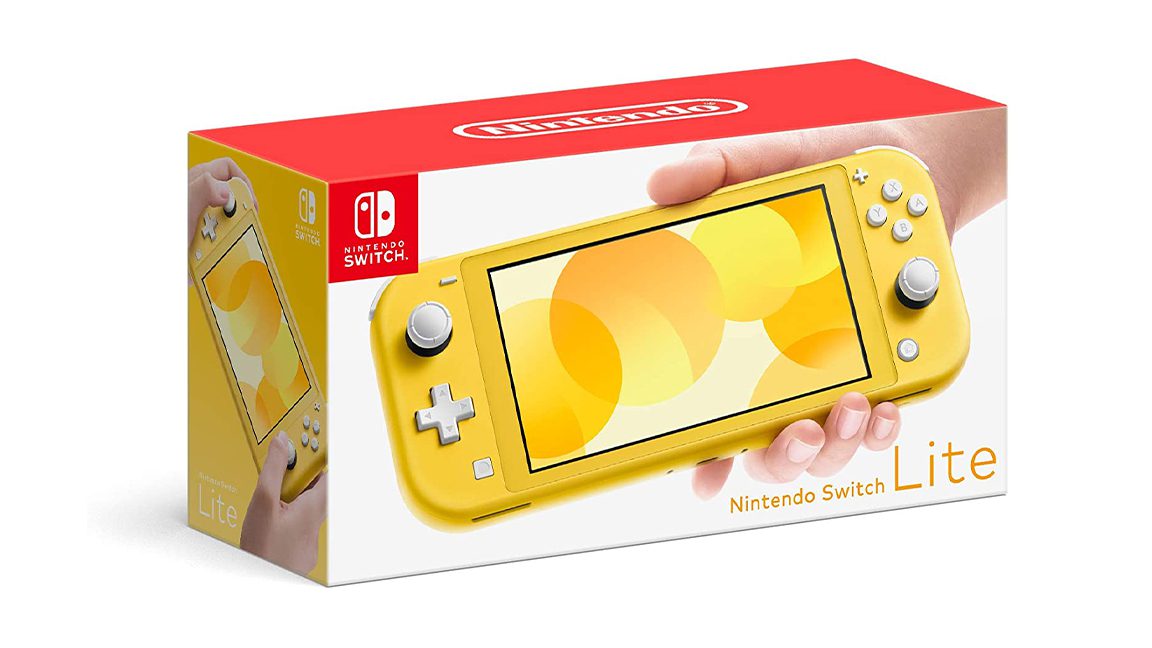 Picture of a yellow box for Nintendo Switch Lite