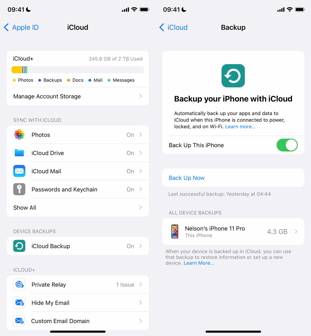 iPhone Backup Page