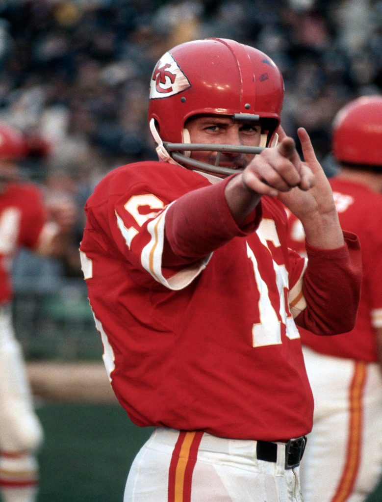 Lynn Dawson of the Kansas City Chiefs looks on during a 1969 NFL football game in Kansas City.