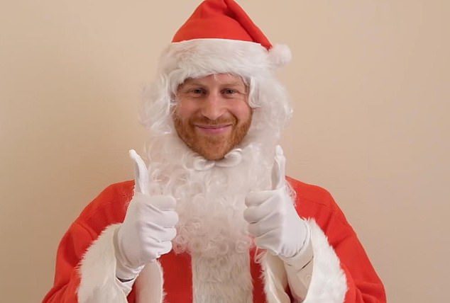 The duke wore a red and white Santa hat and white beard in a one-minute video message to Scotty's Little Soldiers Christmas party in 2019