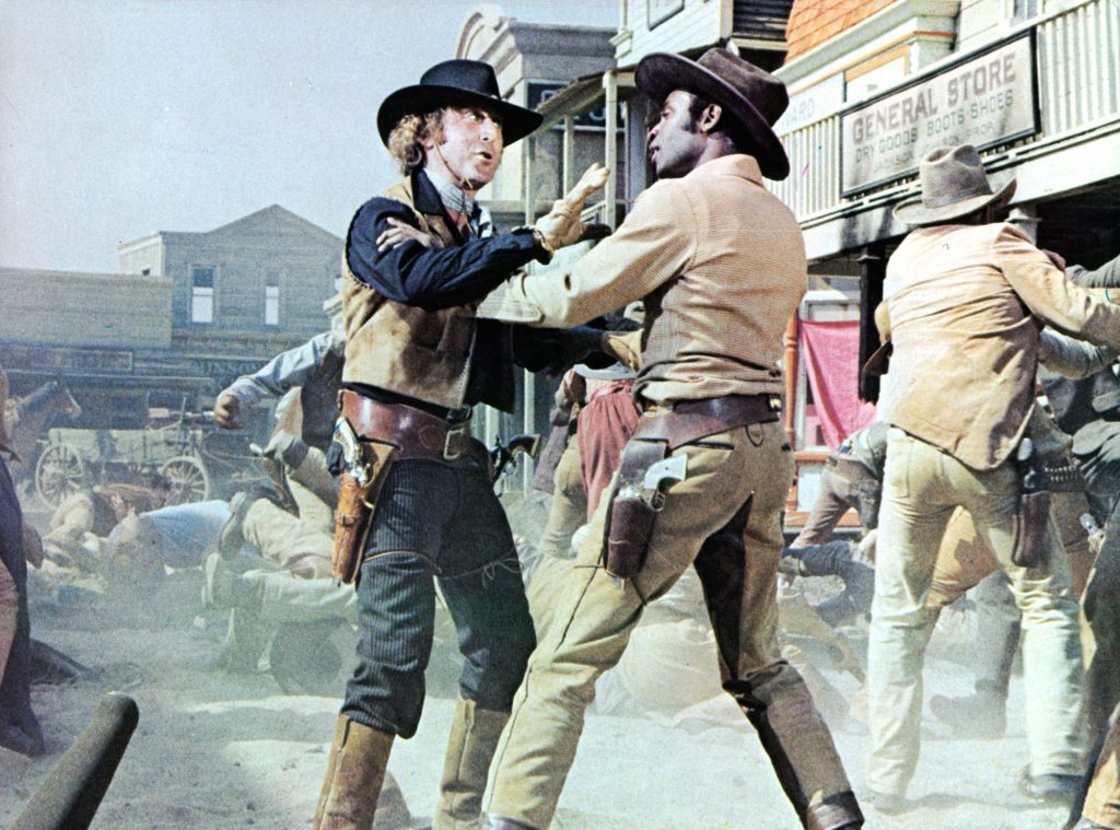 Gene Wilder gets into an altercation with Cleavon Little in a scene from "Blazing saddles."