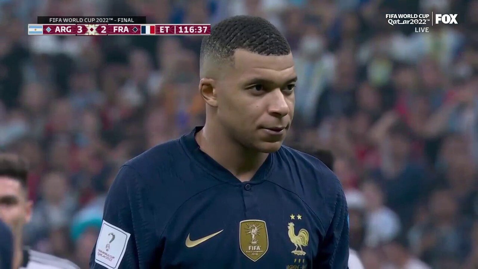 Kylian Mbappe equalizes it in the 116th minute